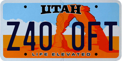UT license plate Z400FT