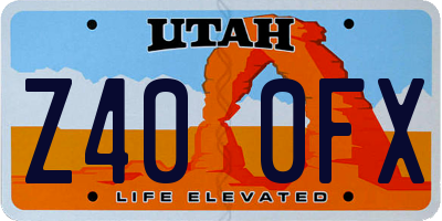 UT license plate Z400FX