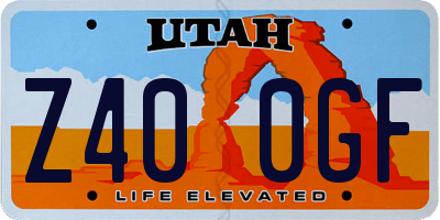 UT license plate Z400GF