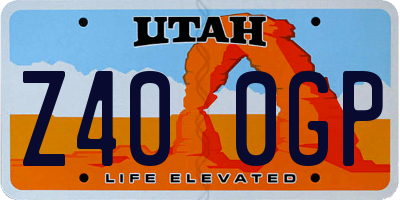 UT license plate Z400GP
