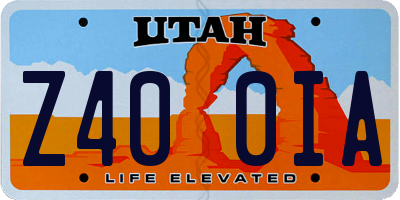 UT license plate Z400IA