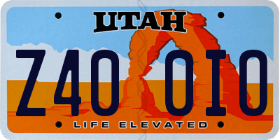 UT license plate Z400IO