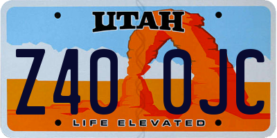 UT license plate Z400JC