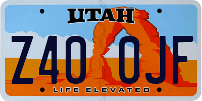 UT license plate Z400JF