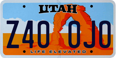 UT license plate Z400JO
