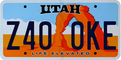 UT license plate Z400KE