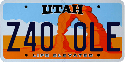 UT license plate Z400LE