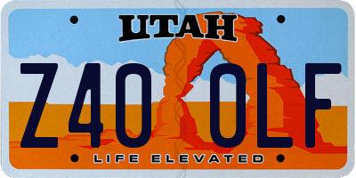 UT license plate Z400LF