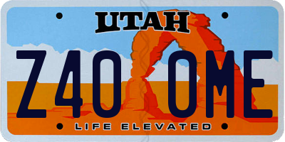UT license plate Z400ME