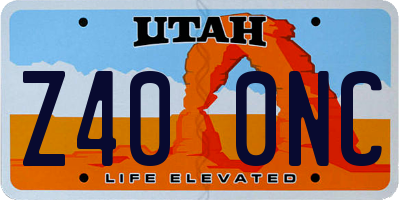 UT license plate Z400NC