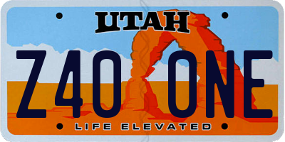 UT license plate Z400NE