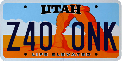 UT license plate Z400NK