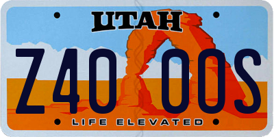 UT license plate Z400OS