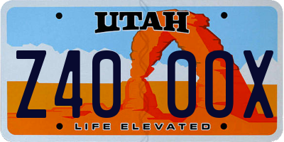 UT license plate Z400OX