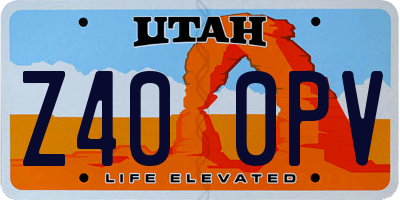 UT license plate Z400PV