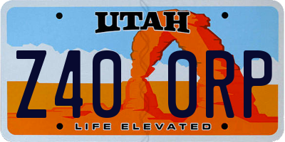 UT license plate Z400RP