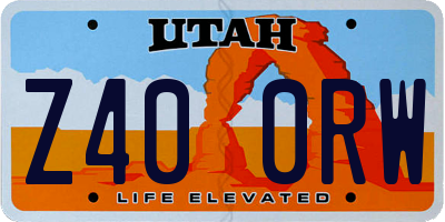 UT license plate Z400RW