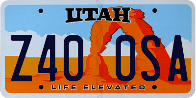 UT license plate Z400SA