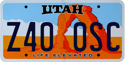 UT license plate Z400SC