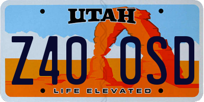 UT license plate Z400SD