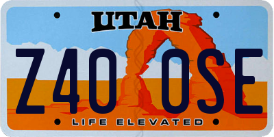 UT license plate Z400SE
