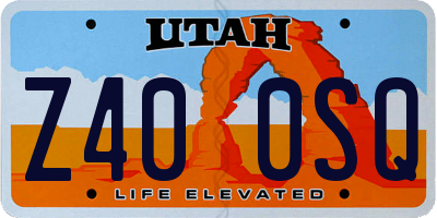 UT license plate Z400SQ