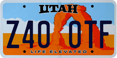 UT license plate Z400TF