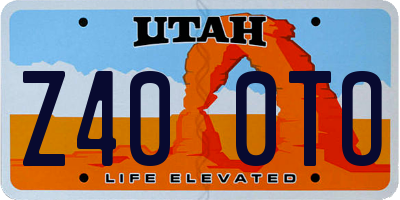 UT license plate Z400TO