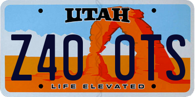 UT license plate Z400TS
