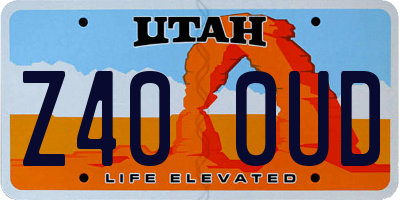 UT license plate Z400UD