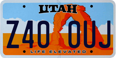 UT license plate Z400UJ