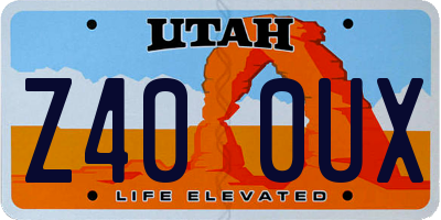 UT license plate Z400UX