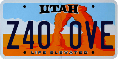 UT license plate Z400VE