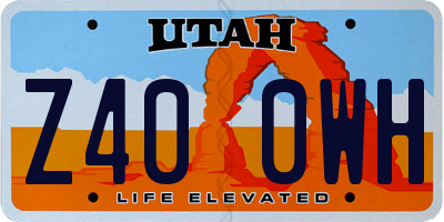 UT license plate Z400WH