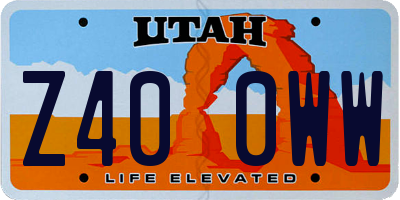 UT license plate Z400WW