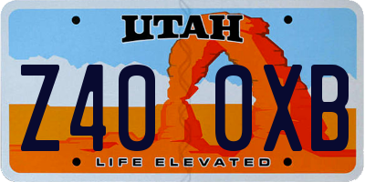 UT license plate Z400XB