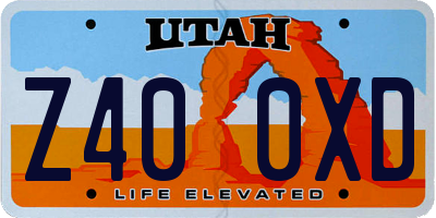 UT license plate Z400XD