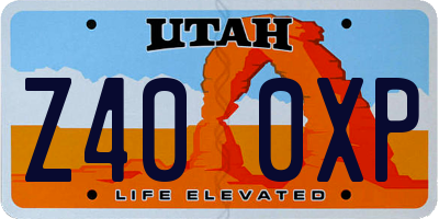 UT license plate Z400XP