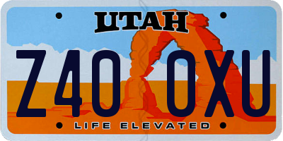 UT license plate Z400XU