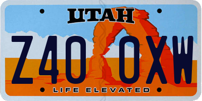 UT license plate Z400XW