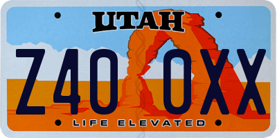 UT license plate Z400XX