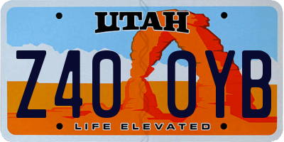 UT license plate Z400YB