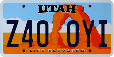 UT license plate Z400YI