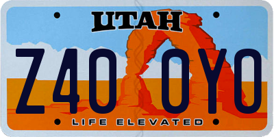 UT license plate Z400YO