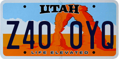 UT license plate Z400YQ