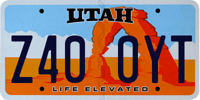 UT license plate Z400YT