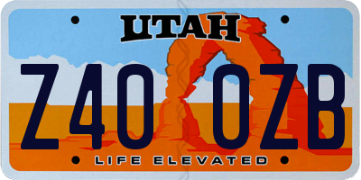 UT license plate Z400ZB