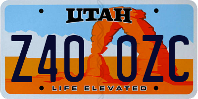 UT license plate Z400ZC