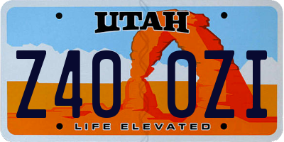 UT license plate Z400ZI