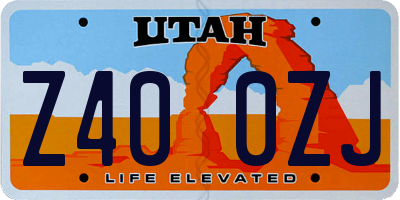 UT license plate Z400ZJ